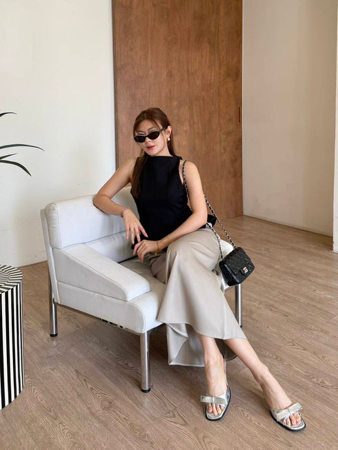 Women Chic Peplum Tops With A-Line Skirts Sets